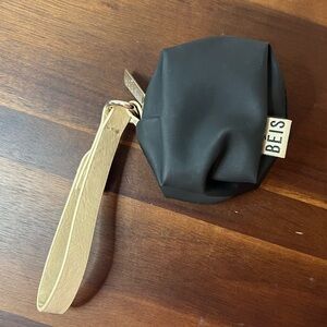 BEIS Black Keychain Pouch Wristlet Mini Accessory Bag Travel Organizer